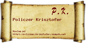 Policzer Krisztofer névjegykártya